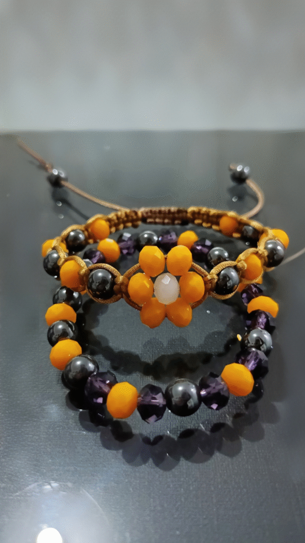 Pulseira com pedra hematita para proteção energética.