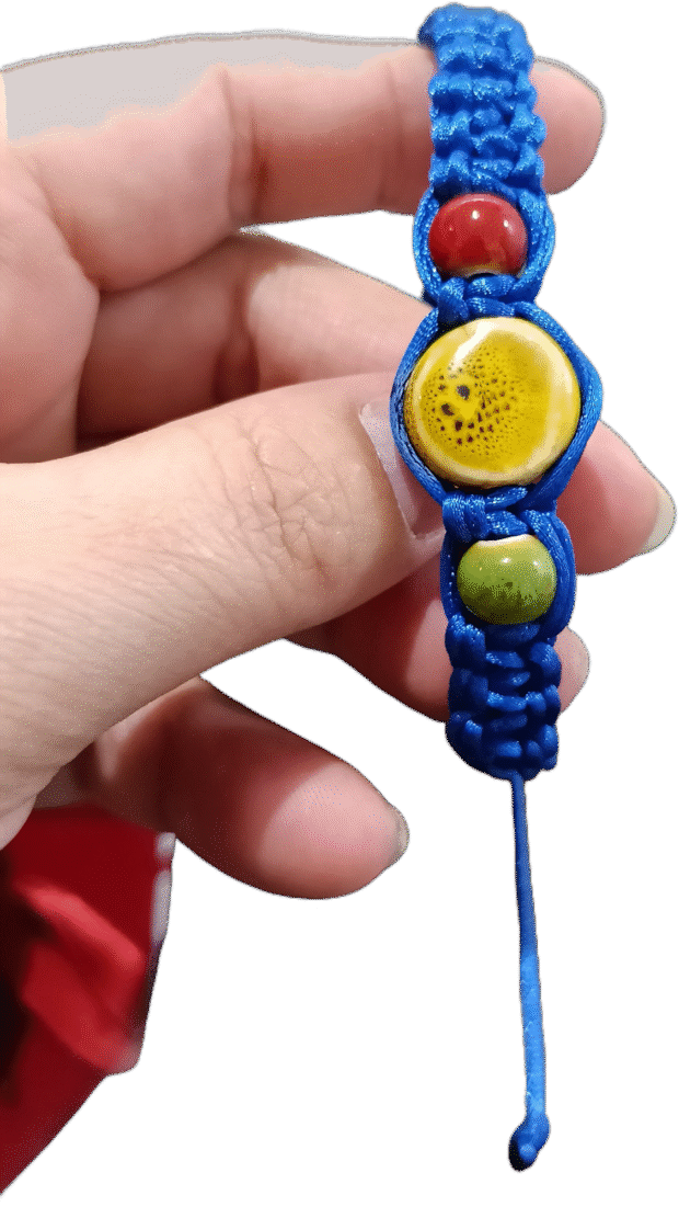 Pulseira de Macramé TEA com Pedras - Imagem 2