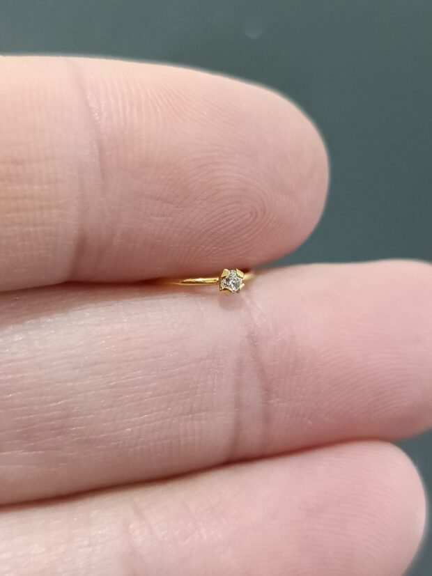 Argola Nostril Dourada Com Strass - Imagem 4