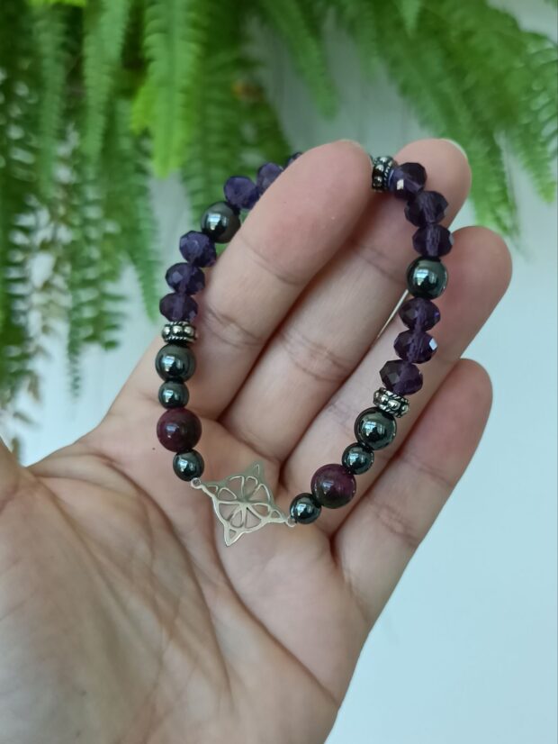 Pulseira Nó  da Bruxa com pedra Hematita - Imagem 3